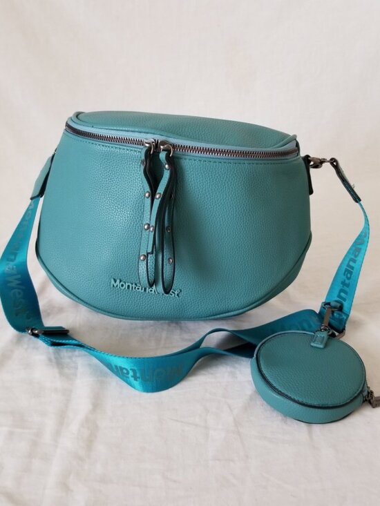 Montana West Handbags - NWT! Turquoise Montana West Faux Leather Shoulder Crossbody Bag w/Coin Pouch